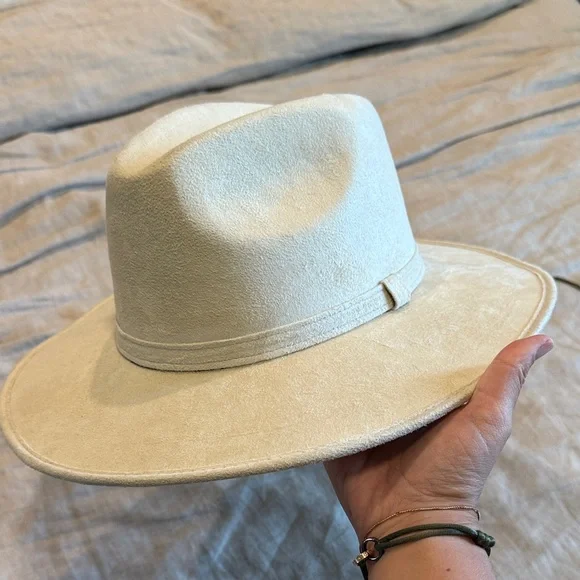 Cream Wide Brim Hat - Picture 1 of 7